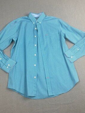 Izod Button Down Dres Shirt Men's size S/P Non Iron Long Sleeve Blue,Pocket
